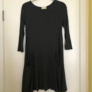 3/4 sleeve t-shirt dress